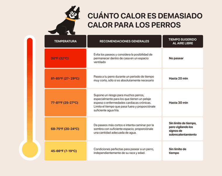 temperatura cuanto calor puede soportar mi perro